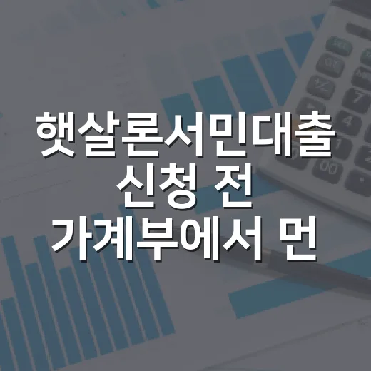 햇살론서민대출 신청 전 가계부에서 먼저 봐야 할 5가지 - 요약