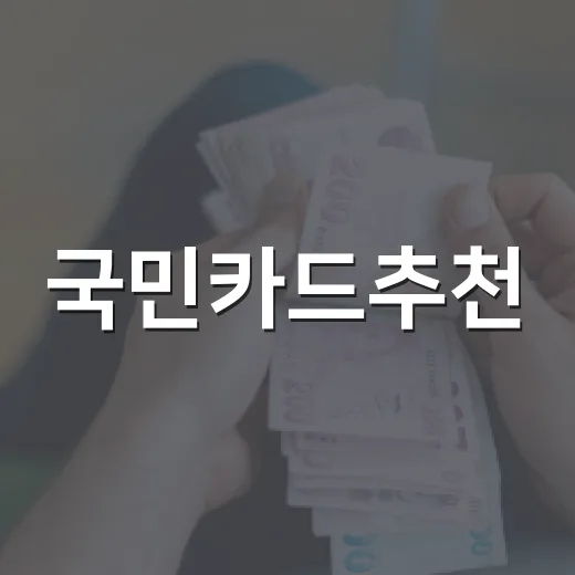 국민카드추천, 월 생활비별로 고르는 5가지 기준 - 요약
