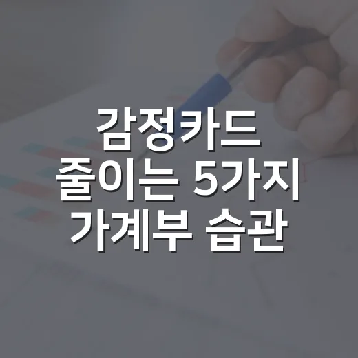 감정카드 줄이는 5가지 가계부 습관 - 요약