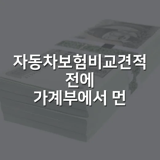 자동차보험비교견적 전에 가계부에서 먼저 확인할 5가지 - 요약