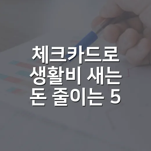 체크카드로 생활비 새는 돈 줄이는 5가지 방법 - 요약