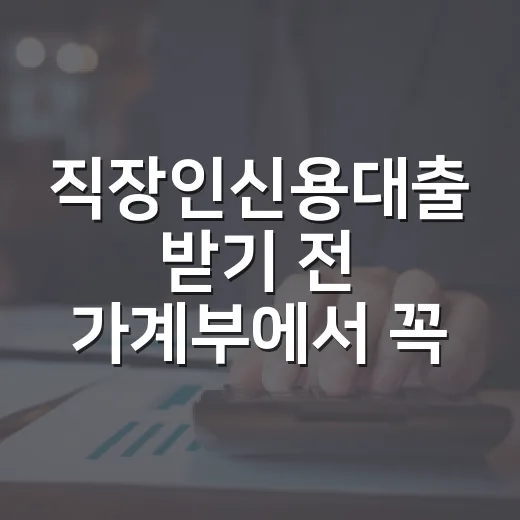 직장인신용대출 받기 전 가계부에서 꼭 확인할 5가지 숫자 - 요약