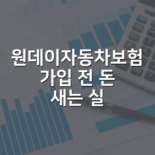 원데이자동차보험 가입 전 돈 새는 실수 5가지 - 요약