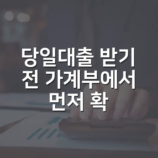 당일대출 받기 전 가계부에서 먼저 확인할 5가지 - 요약