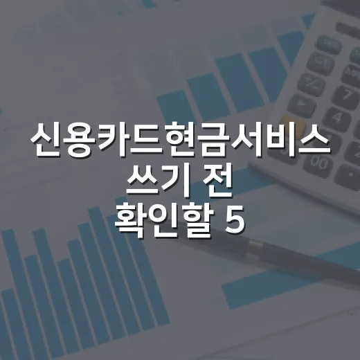 신용카드현금서비스 쓰기 전 확인할 5가지 가계부 숫자 - 요약