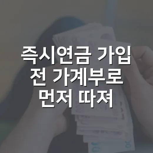 즉시연금 가입 전 가계부로 먼저 따져볼 5가지 숫자 - 요약