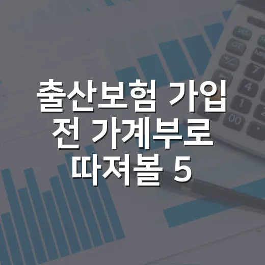 출산보험 가입 전 가계부로 따져볼 5가지 기준 - 요약