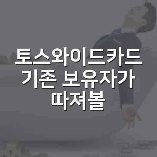 토스와이드카드 기존 보유자가 따져볼 5가지 생활비 기준