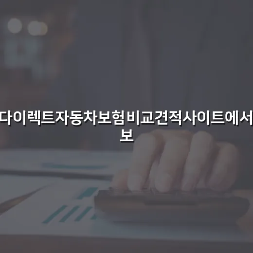 다이렉트자동차보험비…