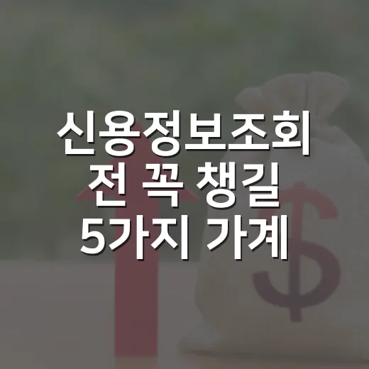 신용정보조회 전 꼭…