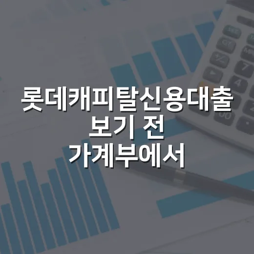 롯데캐피탈신용대출 …