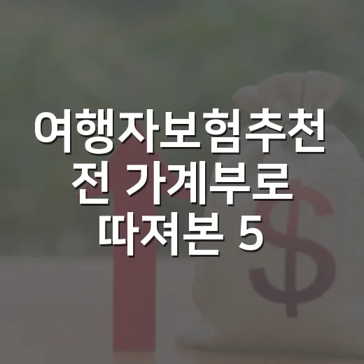 여행자보험추천 전 가계부로 따져본 5가지 기준 - 요약