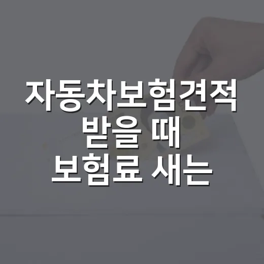 자동차보험견적 받을 때 보험료 새는 7가지 체크포인트 - 요약