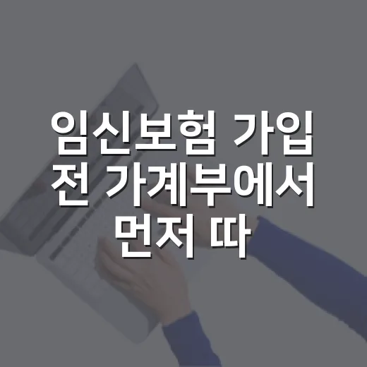 임신보험 가입 전 가계부에서 먼저 따져볼 5가지 - 요약