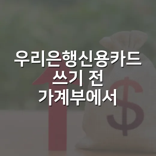 우리은행신용카드 쓰기 전 가계부에서 먼저 확인할 5가지 - 요약