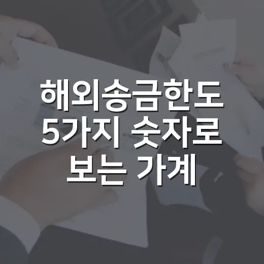 해외송금한도 5가지 숫자로 보는 가계부식 점검법 - 요약
