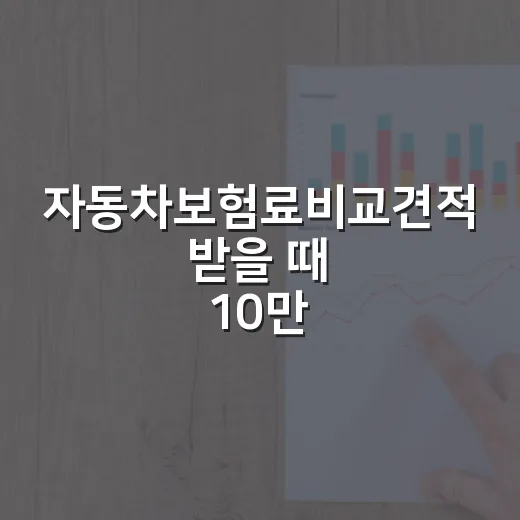 자동차보험료비교견적 받을 때 10만 원 아끼는 5단계 - 요약