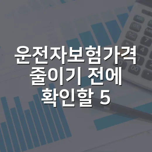 운전자보험가격 줄이기 전에 확인할 5가지 기준 - 요약