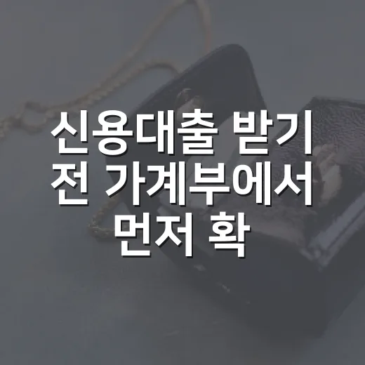 신용대출 받기 전 가계부에서 먼저 확인할 5가지 숫자 - 요약
