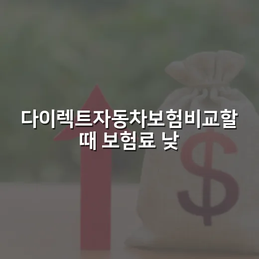 다이렉트자동차보험비교할 때 보험료 낮추는 5가지 기준 - 요약