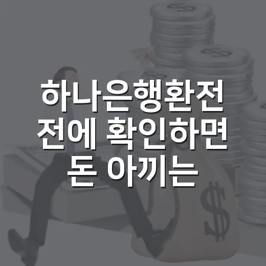 하나은행환전 전에 확인하면 돈 아끼는 5가지 기준 - 요약