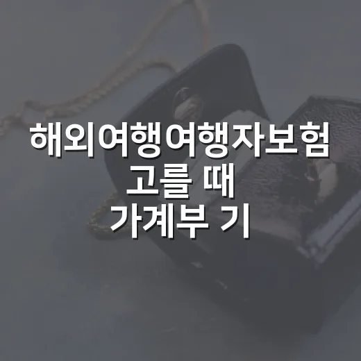 해외여행여행자보험 고를 때 가계부 기준으로 보는 5가지 체크포인트 - 요약