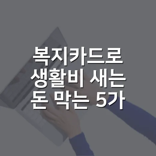 복지카드로 생활비 새는 돈 막는 5가지 체크포인트 - 요약