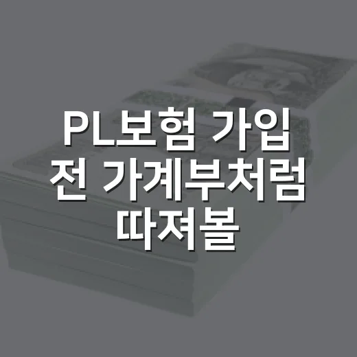 PL보험 가입 전 가계부처럼 따져볼 5가지 숫자 - 요약
