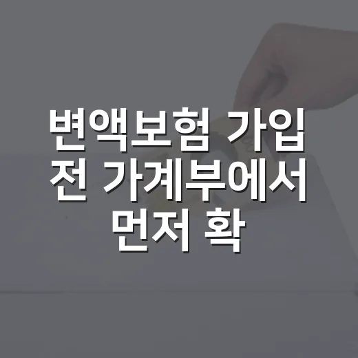 변액보험 가입 전 가계부에서 먼저 확인할 5가지 - 요약