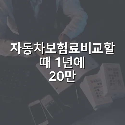 자동차보험료비교할 때 1년에 20만 원 아끼는 5가지 기준 - 요약