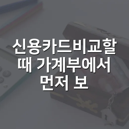 신용카드비교할 때 가계부에서 먼저 보는 5가지 숫자 - 요약