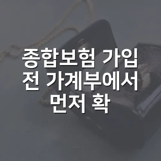 종합보험 가입 전 가계부에서 먼저 확인할 5가지 - 요약