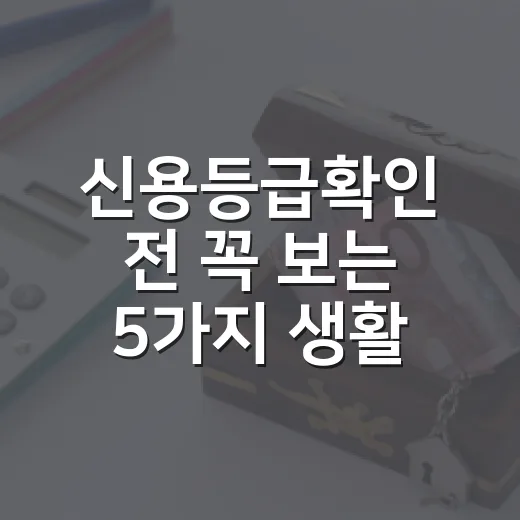 신용등급확인 전 꼭 보는 5가지 생활 돈습관 - 요약