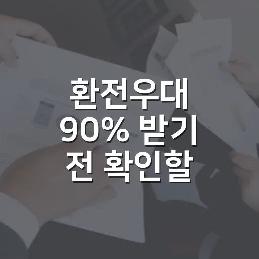 환전우대 90% 받기 전 확인할 5가지 생활 가계부 기준 - 요약