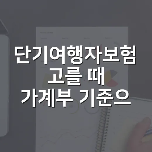 단기여행자보험 고를 때 가계부 기준으로 따져볼 5가지 - 요약