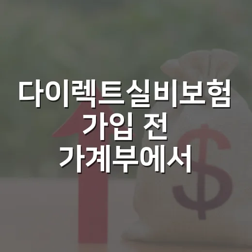 다이렉트실비보험 가입 전 가계부에서 먼저 볼 5가지 숫자 - 요약