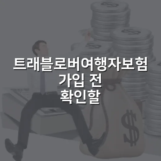 트래블로버여행자보험 가입 전 확인할 5가지 숫자 - 요약