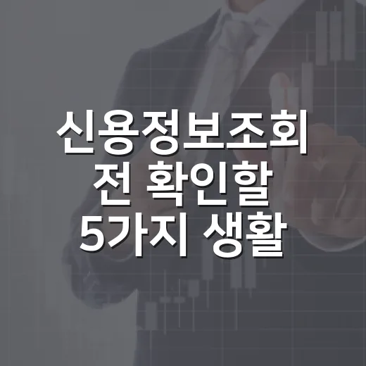 신용정보조회 전 확인할 5가지 생활 재무 체크 - 요약