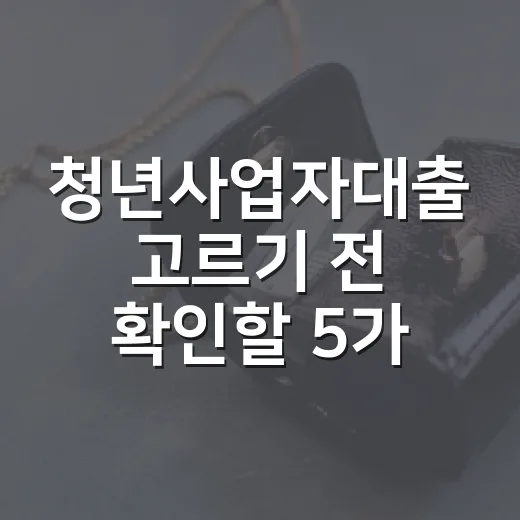 청년사업자대출 고르기 전 확인할 5가지 숫자 - 요약