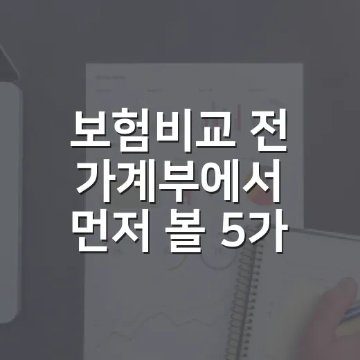 보험비교 전 가계부에서 먼저 볼 5가지 숫자 - 요약