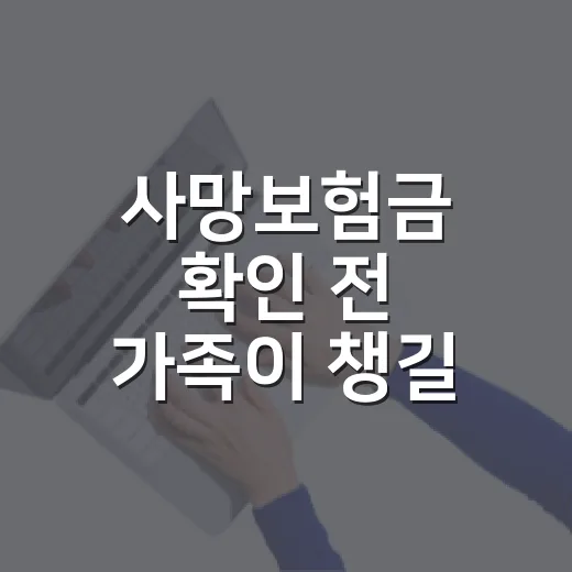 사망보험금 확인 전 가족이 챙길 5가지 숫자 - 요약
