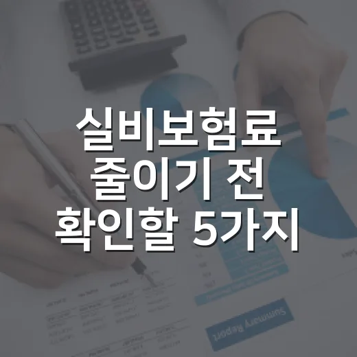 실비보험료 줄이기 전 확인할 5가지 가계부 기준 - 요약