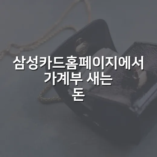 삼성카드홈페이지에서 가계부 새는 돈 잡는 5가지 방법 - 요약