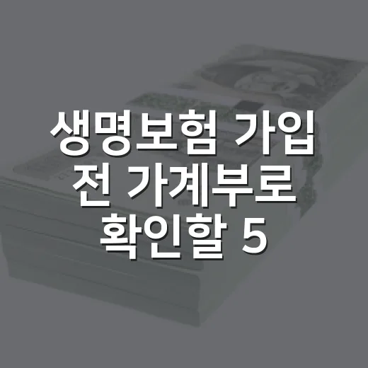 생명보험 가입 전 가계부로 확인할 5가지 숫자 - 요약