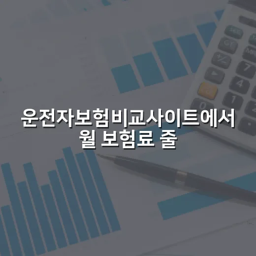 운전자보험비교사이트에서 월 보험료 줄일 때 보는 5가지 - 요약