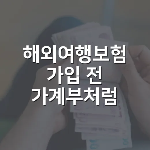 해외여행보험 가입 전 가계부처럼 따져야 할 5가지 - 요약