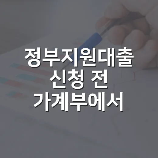 정부지원대출 신청 전 가계부에서 먼저 볼 5가지 숫자 - 요약