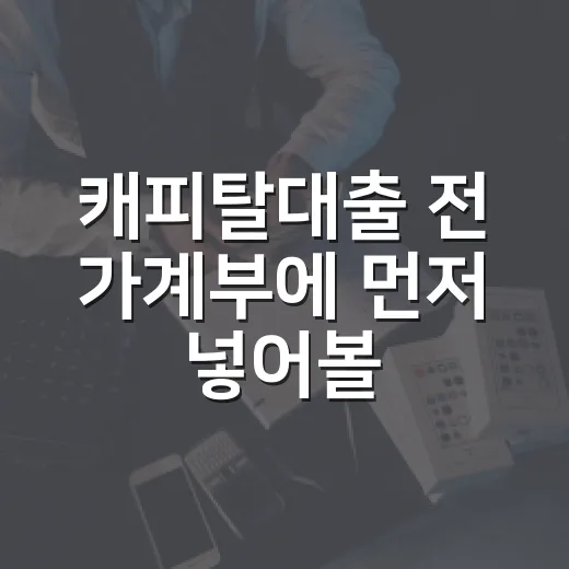 캐피탈대출 전 가계부에 먼저 넣어볼 5가지 숫자 - 요약