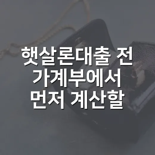 햇살론대출 전 가계부에서 먼저 계산할 5가지 숫자 - 요약