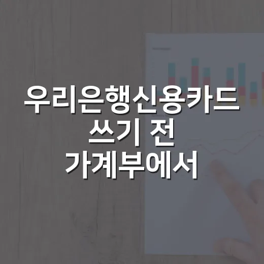 우리은행신용카드 쓰기 전 가계부에서 먼저 볼 5가지 숫자 - 요약